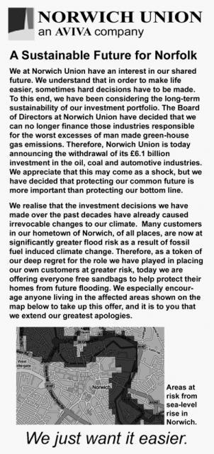 Norwich Union FFD leaflet front