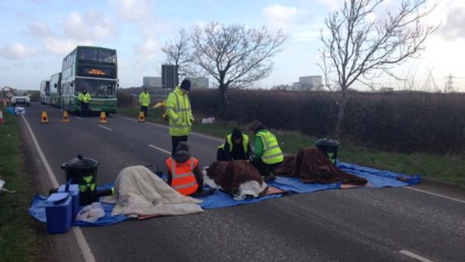 Anti-nuclear protest at Hinkley Point